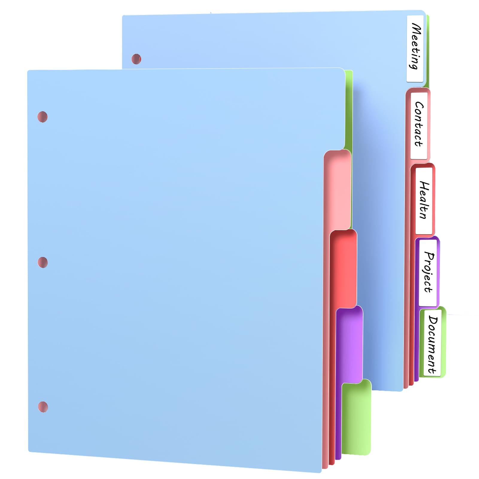 Photo 1 of HABGP 10Pcs/2 Set 5 Tab Dividers for 3 Ring Binder, 10 Pcs Multicolor 3 Ring Binder Dividers with Tabs, Page Folder Dividers, Plastic Tabbed File Dividers with Tabs, Three Ring Binder Index Dividers