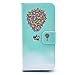 Deego Pu Leather Wallet Type Magnet Design Flip Protective Credit Card Holder Pouch Skin Case Cover for Apple iPhone 5C, Balloon and House pattern