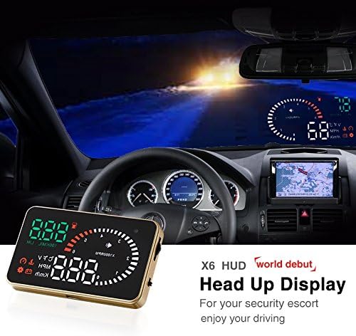 YICOTA Head Up Display 3.5" Car HUD Vehicle Speed KM/h MPH Overspeed Warning Windshield Compatible with OBD II EOBD System Model Cars (X6)