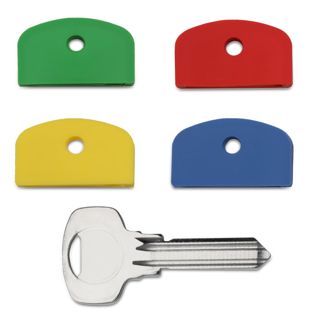 Set of Four Coloured Large Square Headed Identifying Key caps for Yale Keys