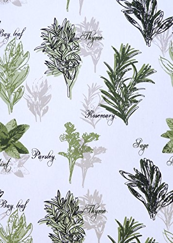 Set of Apron, Oven Mitt, Pot Holder, Pair of Kitchen Towels in a Unique Herb Garden Design, Made of 100% Cotton, Eco-Friendly & Safe, Value Pack and Ideal Gift Set, Kitchen Linen Set By CASA DECORS