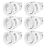 SGL 3-Inch LED Recessed Lighting Kit with GU10 Dimmable 6W LED Bulbs, 2700K Warm White (Pack of 6)