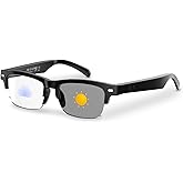 padom Smart Bluetooth Glasses with Open-Ear Audio &amp; Photochromic Lenses | Bluetooth 5.4 Audio Sunglasses with Voice Assistant, IPX4 Water Resistance, Polarized Lenses for Travel, Work &amp; Driving
