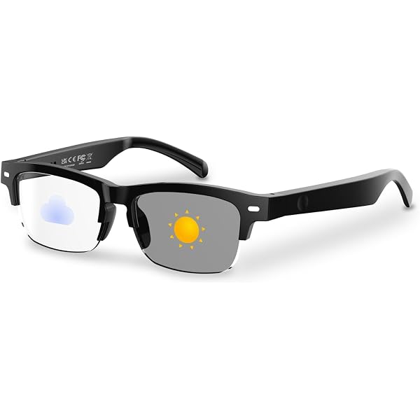 Lunettes Intelligentes Bluetooth 5.4 – Audio Ouvert, Appels HD, Contrôle Tactile, Assistant Vocal, Charge Magnétique – Lunettes De Soleil Connectées (Blanc)