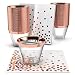 Rose Gold Plastic Cups & Napkins - Set of 60 | Fancy & Fun Disposable Decorations for Birthdays, Wedding Reception, Cocktail & Engagement Parties, Baby & Bridal Showers, Dinners, Catering primary