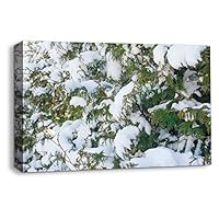 Canvas Wall Art Snowy Day Canvas Prints Home Artwork Decoration for Living Room,Bedroom - 12x18 inches