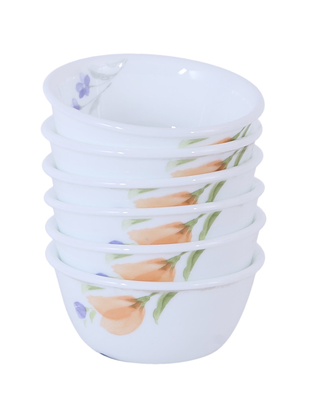 Buy Corelle Begonia AC Glass Katori Bowl Set, 177ml, Set of 6, White Online at Low Prices in