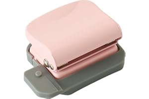 Noalns Small Binding Machine Spiral Coil Binder,6-Hole Portable Mini Manual Binding Machine,DIY Book Binding Machines for fo Home Office Children Beginners,Punch 5 Sheets,for A4/A5/B5 (Pink Metal)