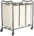 DecoBros Heavy-Duty 3-Bag Laundry Sorter Cart, Bronze