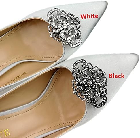 Ruihfas Pack of 2 Vintage Women's Removable Rhinestones Shoes Clips Decoration Wedding Party