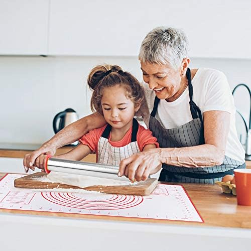 KATELUO Rouleau à Pâtisserie en Acier Inoxydable,Professionelle Rouleau a Patisserie Ajustable avec 4 Disques Réglables & Tapis de Cuisson en Silicone pour Fondant - Cuisine A Vivre KATELUO Rouleau à Pâtisserie en Acier Inoxydable,Professionelle Rouleau a Patisserie Ajustable avec 4 Disques Réglables & Tapis de Cuisson en Silicone pour Fondant
