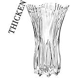 YISHENGRONG Flower Vase Large Size Phoenix Tail Shape Thickened Crystal Glass for Home Decor, Wedding or Gift - 9.5" High x4.