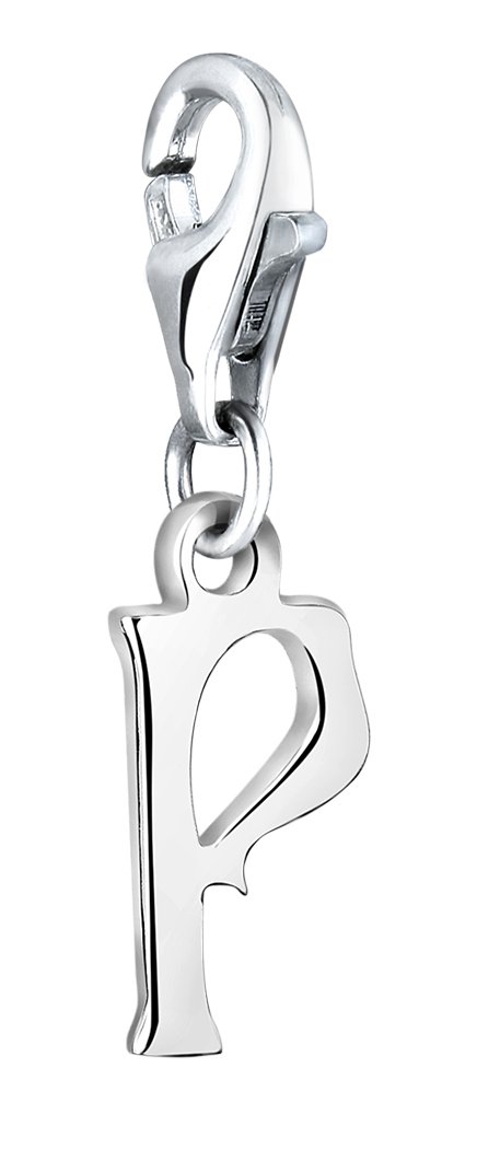 Nenalina Charm Letter P Pendant, for All Brands of Charm Bracelets and Necklaces, Made of 925 Sterling Silver, 713245-000