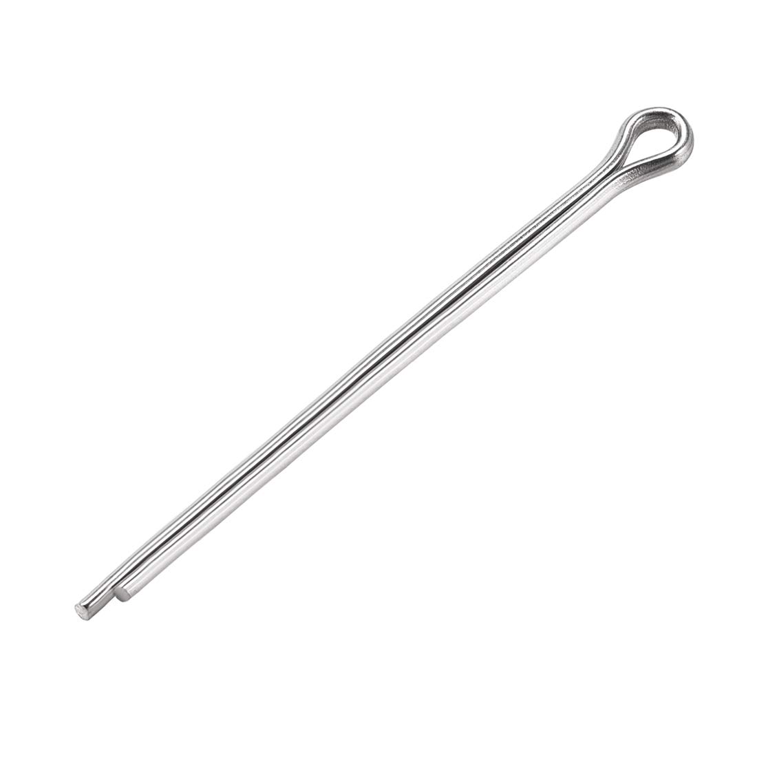 sourcing map Split Cotter Pin - 2mm x 35mm 304 Stainless Steel 2-Prongs Silver Tone Fastener Clip Key 30Pcs