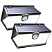 LITOM Solar Motion Lights Outdoor, Enhanced 63 LED Solar Lights with 3 Modes, 270°Wide Angle, IP65 Waterproof, Easy-to-Install Security Lights for Front Door, Yard,Garage, Deck, Fence-2 Pack