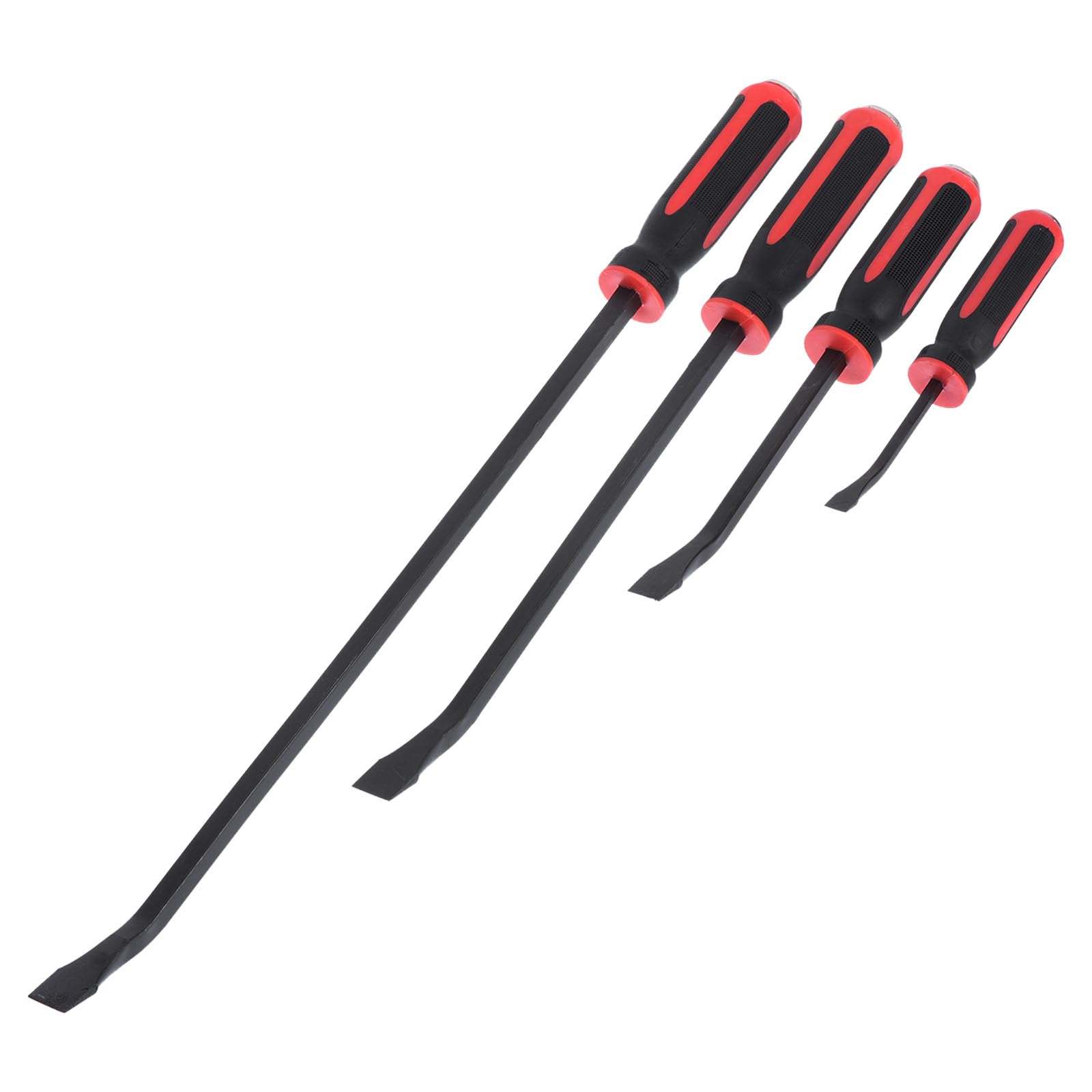 PATIKIL Pry Bar Set, Heavy Steel Strike Cap Handle with Angled Tip 4 Pack - 8 Inch/12 Inch/18 Inch/24Inch Thicker Mechanic Handle Tools for Prying Scraping Lifting Pulling