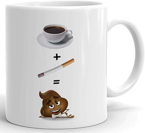 Tasse Mug Humour Original Cafe Clope Toilettes Idee Cadeau Drole Rigolo Humoristique Petit Dejeuner Amusant Amazon Fr Cuisine Maison
