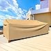 Budge P3W04SF1 All Seasons Patio Sofa Cover Lightweight, UV-Resistant, Large, Tan