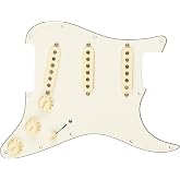 Fender Original 57/62 Prewired Stratocaster Pickguard - 3-Ply White | 11-hole pickguard with '57/'62 SSS pickups and parchment finish for protection, tone and installation