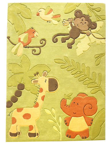 Kinderteppich Teppich Zoo Farbe Grun 120x180 Amazon De Kuche