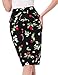 Slim Hip Package Dress Skirt for Women Midi 50's Hepburn Style Classic (M) Floral Black