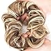 Lelinta Hair Bun Extensions Wavy Curly Messy Donut Chignons Hair Piece Wig Hairpiece Brown Mix Bleach Blonde