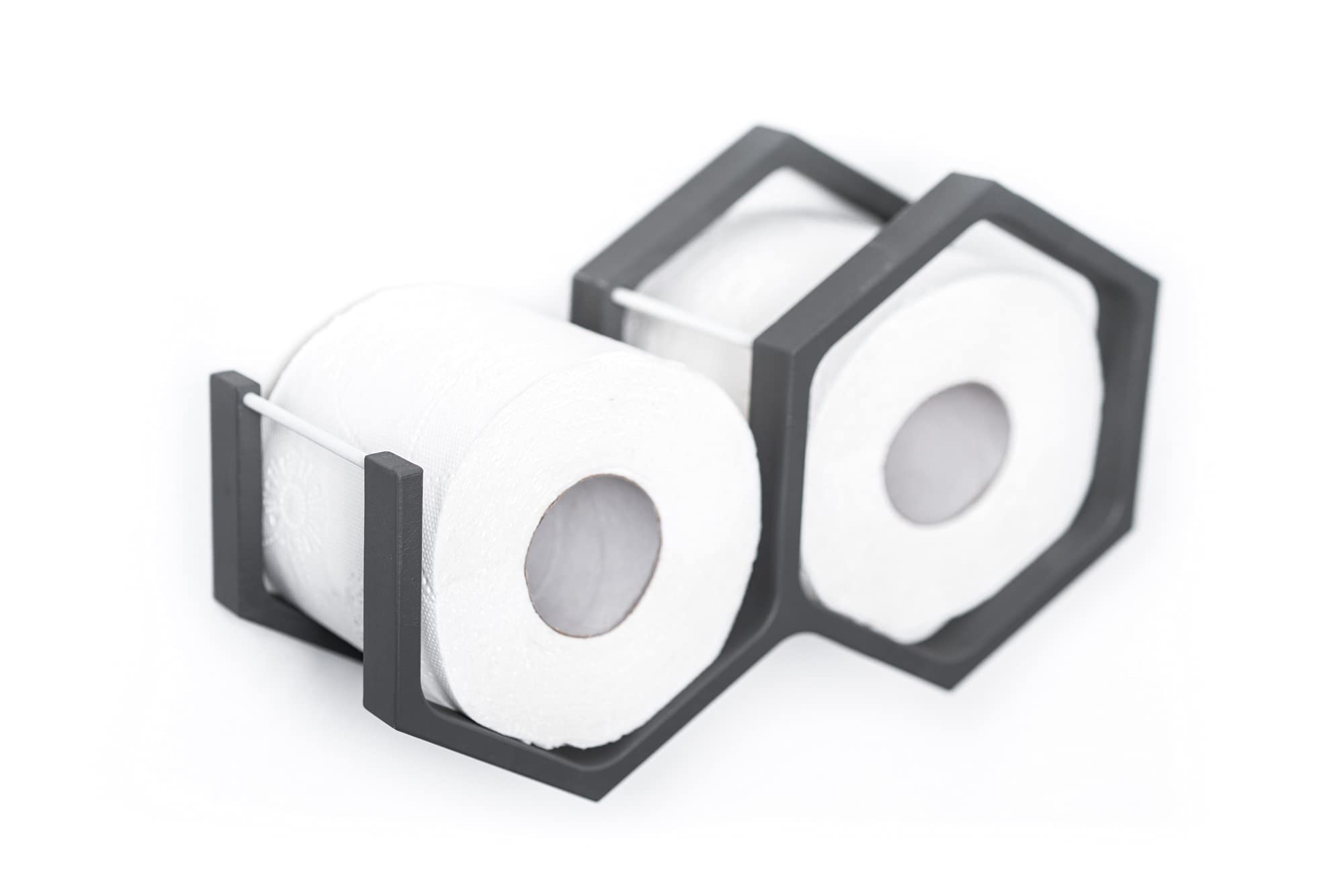 Wood toilet paper holder toilet paper shelf wood holder for toilet paper little honeycomb (Grey)