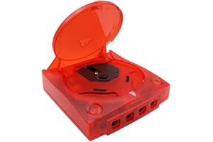 Hzxkqmil Replacement Shell for SEGA Dreamcast DC Retro Video Game Console, Translucent Plastic Housing Case Accessories for Dreamcast DC, Transparent Red