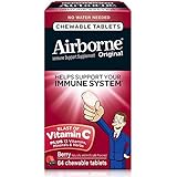 Airborne Berry Chewable Tablets, 64 count - 1000mg of Vitamin C - Immune Support Supplement