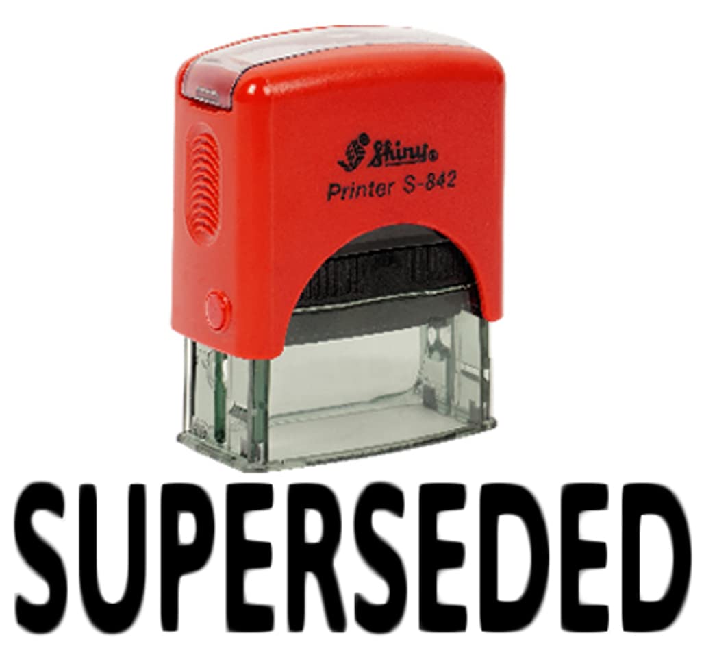 SUPERSEDED Self Inking Rubber Stamp Custom Shiny Office Stationary Stamp