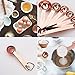 Copper Stainless Steel Measuring Spoons, Set of 6 - Gorgeous & Heavy Duty, Mirror Polished, Ideal For All Ingredients