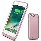 VinPone iPhone 7 Plus 8 Plus Battery Case, 7000mAh Extended Battery Power Charger for iPhone 8/7 Plus(5.5inch) Ultra Slim Portable Rechargeable Backup Protective Charging Case-Rose Gold