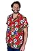 V.H.O. Funky Hawaiian Shirt, Shortsleeve, Cherryparrot, Red, M