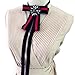 Rhinestore Crystal Dangle Wedding Party Bow Tie Women/Men Ribbon Pre Tied Neck Tie Adustable Brooch Pin Clip (Black)