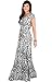 KOH KOH Womens Long Cap Short Sleeve Print V-Neck Empire Waist Summer Maxi Dress