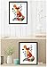 eGoodn Stamped Cross Stitch Kit Printed Pattern Cartoon Animal - Colorful Fox, 11ct Aida Fabric 11inches by 15 inches, No Frame