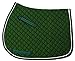 TuffRider Basic All Purpose Saddle Pad with Trim & Piping – Cotton Base, Flannel Lined, Diamond Quilted for Comfort - HTR/NVY/WT