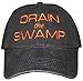 Treefrogg Apparel Drain The Swamp Trump HAT (Distressed Black/BrightOrangeEmbr.)