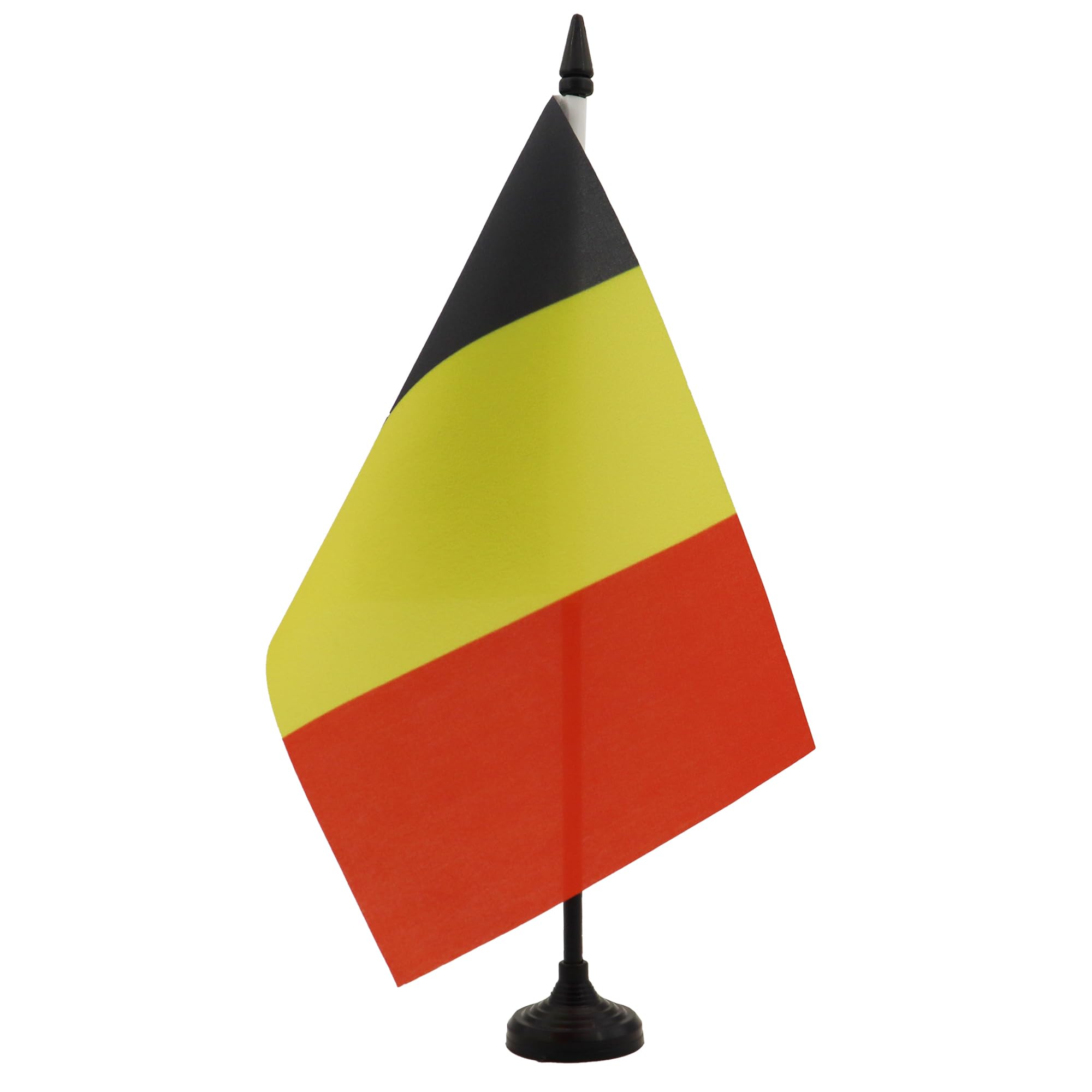 AZ FLAG Belgium Table Flag 5'' x 8'' - Belgian Office Decoration 100% Polyester 21 x 14 cm - Mini Desk Flag with Pole and Black Plastic Base — image 1