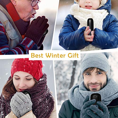 Balhvit Rechargeable Hand Warmer, 6400mAh Electric Hand Warmers Pocket Power Bank, Heat Therapy Hand Heater Charger, Reusable Handwarmers for Outdoor Sports, Winter Gifts for Women & Men (Black)