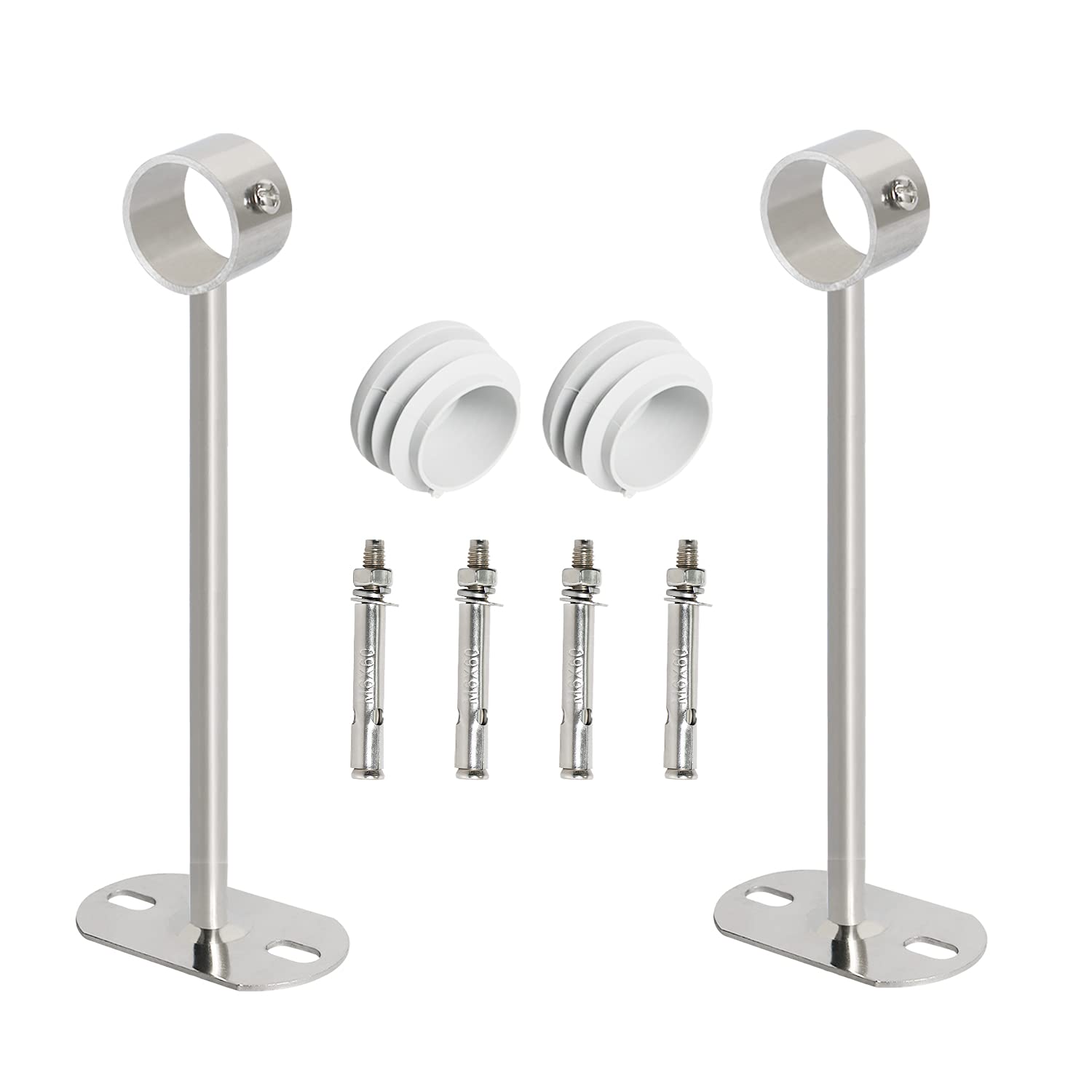 Aopin 2Pcs Ceiling Mount Bracket pipe hole diameter 32 mm(1-1/4"), length 350mm, clothes rail mounting bracket, curtain rod flange socket, handrail mounting bracket — image 1