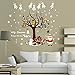 Magtimes Santa Claus Owls Christmas Tree Gifts Wall Stickers,Snowflake Bell wall decals Removable Wall Stickers for Kids DIY Home Decorations Decor (Christmas & New Year)