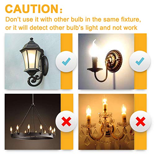 RYE Dusk to Dawn Light Bulb,E12 Candelabra Sensor Light Bulbs Auto On