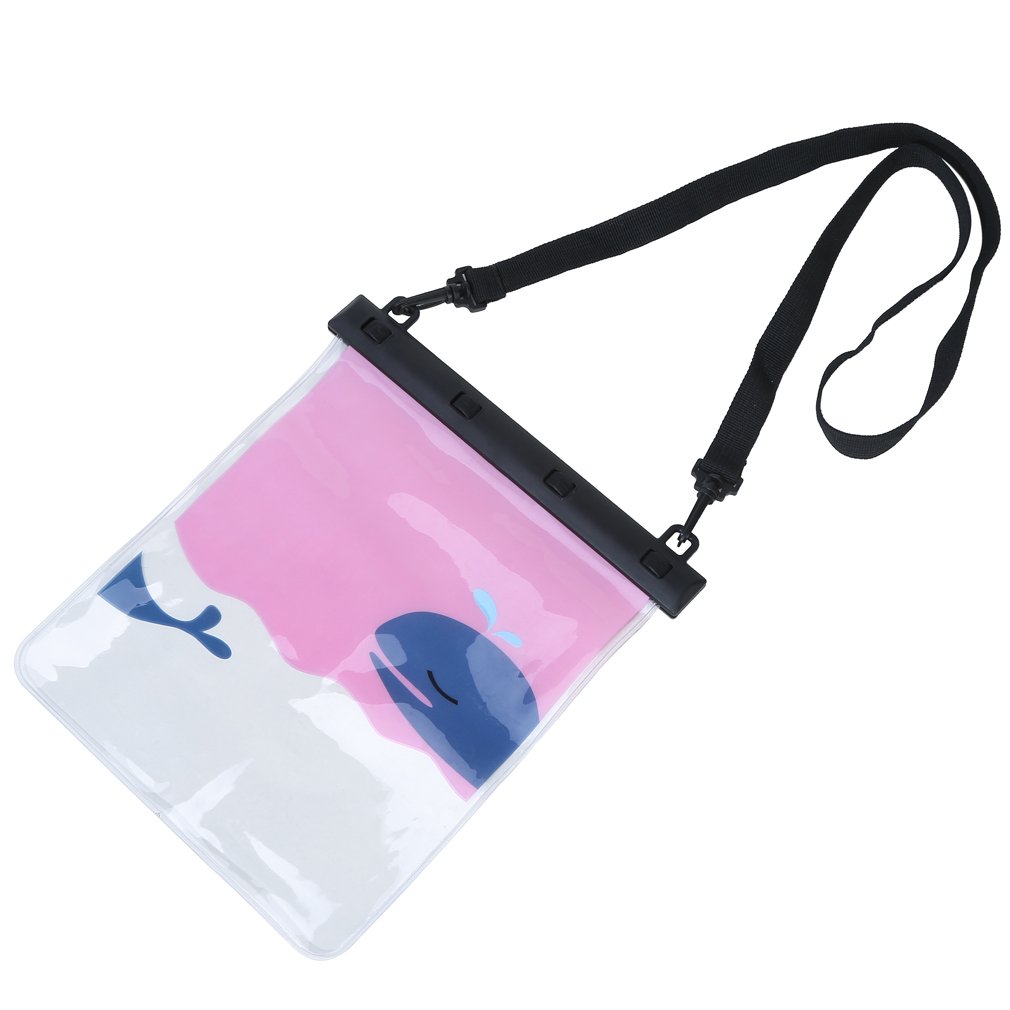 Sumerk Universal Waterproof PVC phone case, Cell Phone Dry Bag Pouch with Clear Sensitive PVC Touch Screen and Large size for 2 phones and daily accessories - Pink