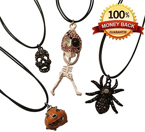 Halloween Charms Set of 4 - Skeleton, Skull, Spider, Jack-o-Pumpkin