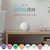 Echo Dot (4th Gen) | Smart speaker with Alexa | Glacier White