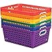 Really Good Stuff Plastic Storage Baskets for Classroom or Home Use - Fun Rainbow Colors - 13