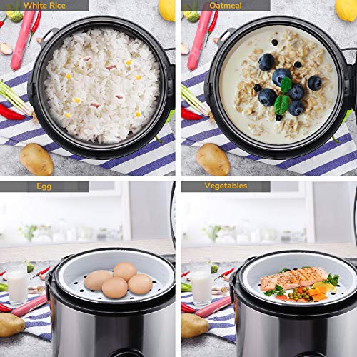 Electric Rice Cooker Food Steamer - Smart 10 cup Rice Cooker Steamer with Automatic Keep Warm Function, Perfect for Soups, Stews, Grains & Oatmeal (1.8L)