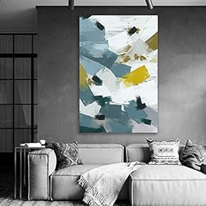 Canvas Wall Art - Abstract Art Colorful Painting for Living Room - Modern Home Art Stretched and Framed Ready to Hang - 12x18 inches