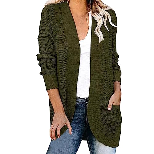 ADJHDFH Cardigan With Pockets For Women Blue Knit